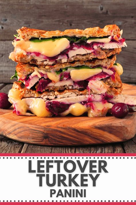 Leftover Turkey Panini is packed with layers of juicy turkey, tangy cranberry sauce, and melted cheese. This panini sandwich will revolutionize the way you enjoy those Thanksgiving leftovers. Thanksgiving Panini, Turkey Panini Sandwiches, Leftover Turkey Sandwich Recipes, Turkey Panini Recipes, Turkey Sandwich Recipes, Leftover Turkey Sandwich, Turkey Panini, Turkey Sandwiches Recipes, Juicy Turkey