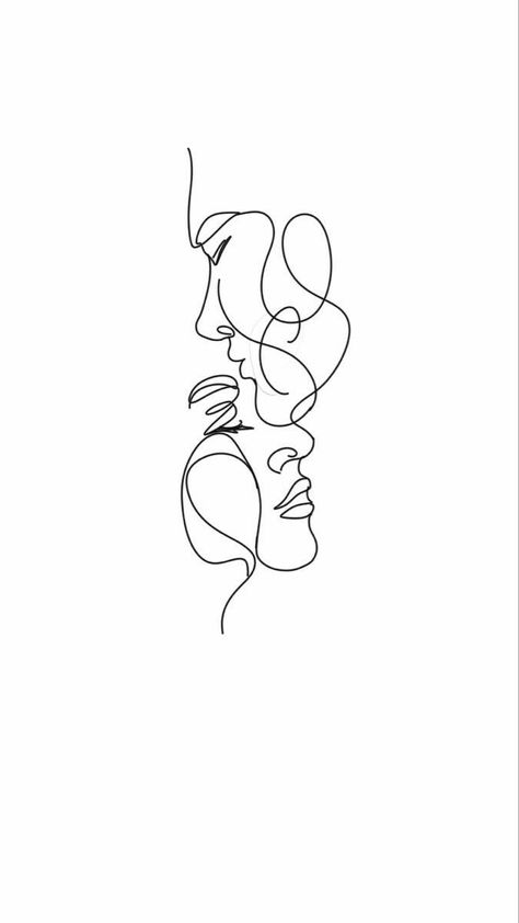 Minimal Love Art, Line Tattoo Couple, Minimal Couple Drawing, Line Art Design Couple, Line Art Tattoos Couple, Tattoo Love Couple, Couple Lineart, Couple One Line Art, Minimalistic Line Art