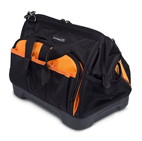 Internet's Best Soft Sided Tool Bag | 14 Inch | 16 Pockets | Wide Mouth Hard Base Tool Storage and Organizer Box Tool Box Organizer, Tool Box Organization, Tool Bags, Pocket Tool, Pocket Storage, Box Organizer, Go Bags, Organiser Box, Tool Bag