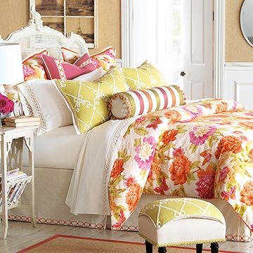 Romantic Collections - Eastern Accents Orange Bedding, Bedding Ideas, Bedding Sets Online, Luxury Bedding Collections, Designer Bedding Sets, Eastern Accents, Luxury Bed, Green Bedding