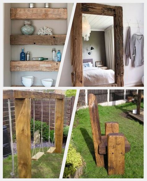 How To Use Railroad Ties To Decorate Your Home - Home Decor - Interior Design Railroad Ties Interior Design, Old Railroad Ties Ideas, Diy Railroad Ties Ideas, Railway Sleepers Ideas, Rail Road Ties Ideas, Railroad Ties Ideas, Railroad Ties Landscaping, Railway Ties, Railroad Decor