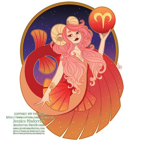 Aries Character Design, Aries Mermaid, Aries Character, Pisces Tattoo Designs, Aries Art, Aries And Pisces, Mermaid Illustration, Pisces Tattoos, Zodiac Birthdays