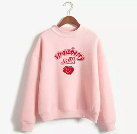 Moda Kpop, Japan Sushi, Mode Kawaii, Cartoon Sweatshirts, Turtleneck Sweatshirt, Gambar Figur, Strawberry Milk, Winter Sweatshirt, Sweatshirt Women