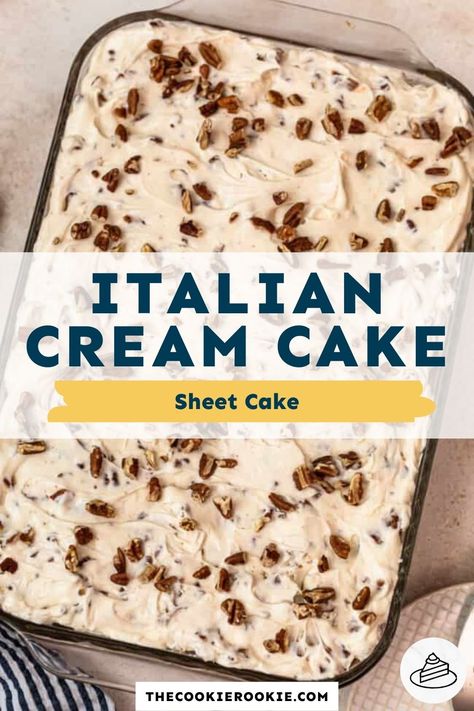 Sweet Monkey Italian Cream Cake, Cream Italian Cake, Italian Cream Cheesecake Bars, Best Cakes With Cream Cheese Frosting, Italian Sweet Cream Cake, Pioneer Woman Italian Cream Cake, Italian Cream Cheese Sheet Cake, Italian Cream Sheet Cake 12 Tomatoes, Homemade Italian Cream Cake