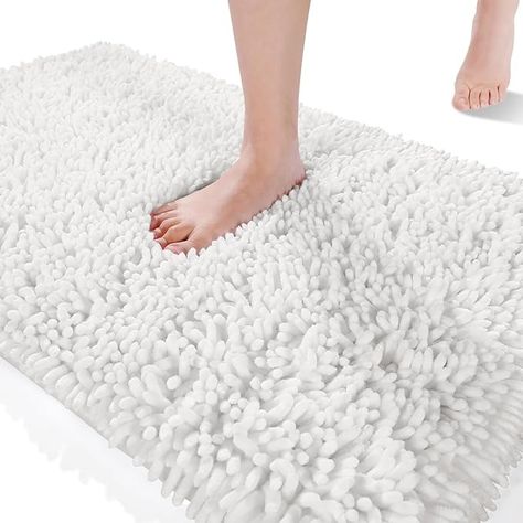 Amazon.com: Yimobra Bathroom Rug Mat 24 x 17 Inch, Extra Soft and Absorbent Luxury Chenille Shaggy Bath Rugs Non Slip, Machine Washble Dry, Plush Floor Carpet for Tub, Shower, and Bath Room, Light Gray : Home & Kitchen Long Bathroom Rugs, Chenille Bath Mat, Bathroom Runner Rug, Shower Bathroom, Bathroom Rugs And Mats, Plush Rug, Shower Mat, Soft Towels, Machine Washable Rugs