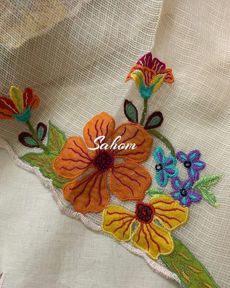 Butterfly Kurti Designs, Patch Work Embroidery Design, Fabric Patch Work Ideas, Patch Work Embroidery Design On Suits, Patch Work Embroidery, Suit Embroidery, Flower Pattern Drawing, Applique Tutorial, Applique Work