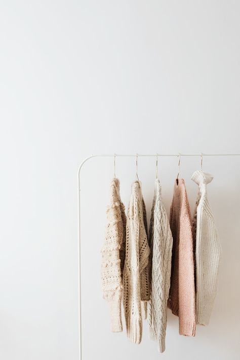 Aesthetic Clothes Wallpaper, Clothes Wallpaper, Sweater Hanging, Minimal Shirt Design, Background Minimal, Light Pink Sweaters, Fashion Background, White Linen Shirt, Fabric Textures