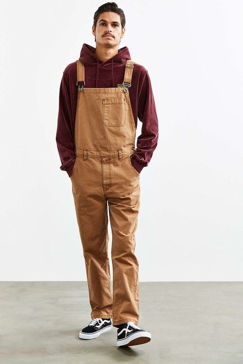 Cool khaki overalls Mens Overalls Outfits, Overalls Men Fashion, Men In Overalls, Khaki Overalls, Overall Men, Men Overall, Overalls Outfits, Trendy Overalls, Overalls Fashion