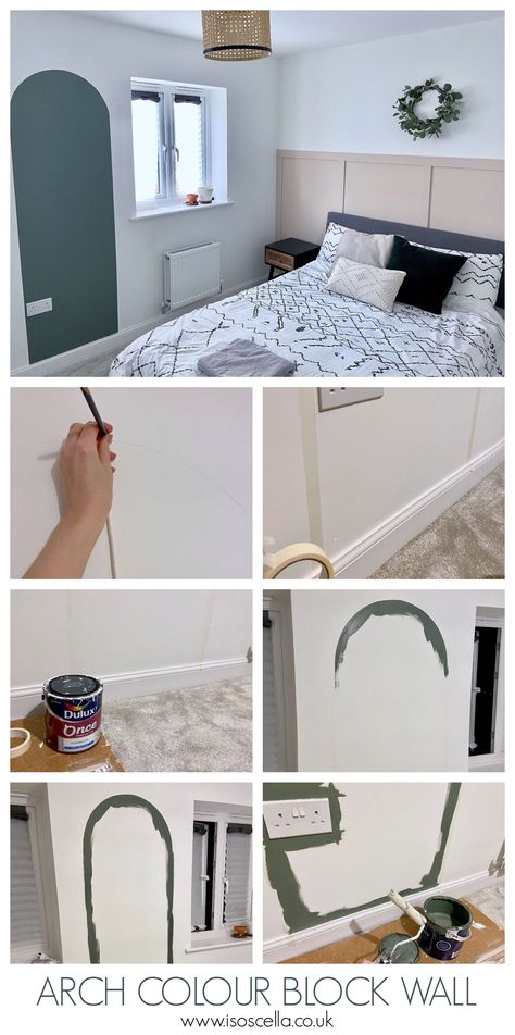 Arch Wall Paint With Shelves, Ikea Lack, Diy Spring Wreath, Picture Shelves, Gallery Wall Living Room, Interior Design Color, Spring Diy, Green Paint, Heart Decorations