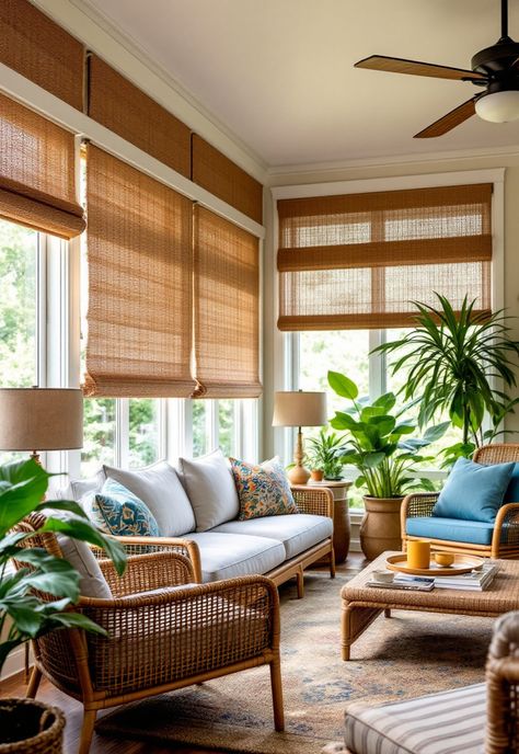 Boho Window Treatments Earthy Window Treatments, Boho Window Treatments, Lace Window Treatments, Woven Blinds, Eclectic Fabric, Boho Window, Sophisticated Boho, Lace Window, Boho Style Decor