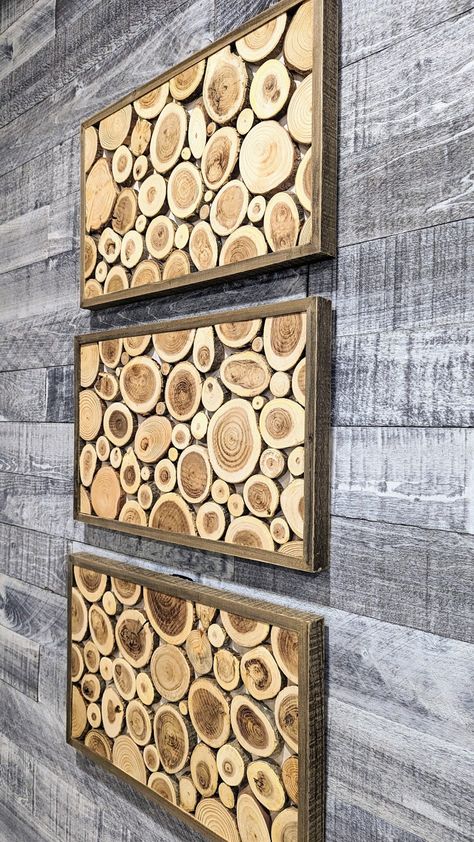 Fine Woodworking Furniture, Wood Log Crafts, Handmade Wall Hangings, Wood Yard Art, Driftwood Wall Art, Wood Slice Art, Wood Accent Wall, Circle Wall Art, Wood Shop Projects