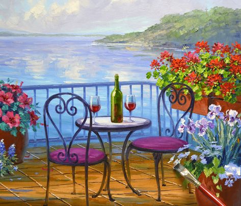 Mikki Senkarik, Beginners Acrylic Painting, Greece Painting, Painting On Canvas For Beginners, Painting Images, Canvas Paint, Canvas For Beginners, Cottage Art, Acrylic Painting For Beginners