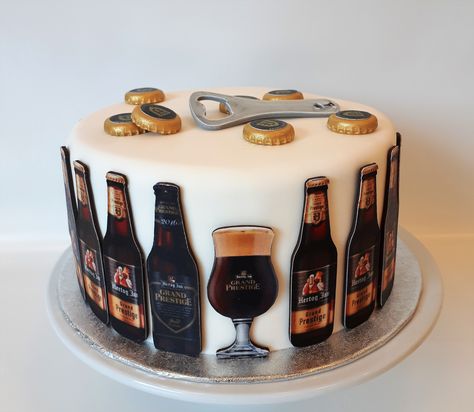 a beer cake for your birthday Beer Cake Design, Beer Birthday Cake, Beer Bottle Logo, Beer Themed Cake, Birthday Cake Beer, Beer Cakes, Birthday Beer Cake, Birthday Cake Images, Cake Design For Men