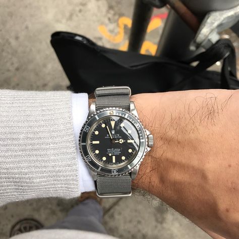 1972 Rolex Submariner 5512 on NATO strap. Rolex Gmt Master 2, Mens Accessories Necklace, Mens Accessories Bracelet, Tudor Watch, Nato Strap Watches, Rolex Tudor, Mens Gear, Nato Strap, Vintage Rolex