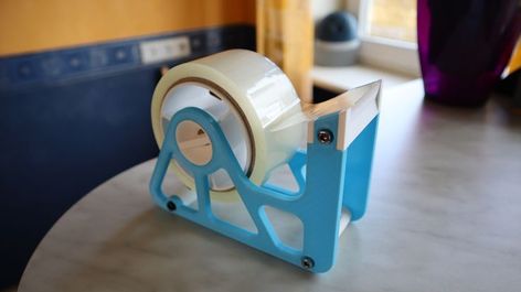 3D printed tape holder / dispenser, which holds 50mm tape rolls Printed Tape, Tape Dispenser, 3d Print, Wooden Toy Car, Wooden Toys, 3d Printing, Rolls, Toy Car, Toys