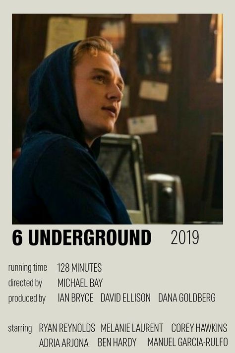 6 Underground Poster, 6 Underground Movie Poster, 6 Underground Four, 6 Underground Movie, 6 Underground, Amazon Prime Movies, Movie To Watch List, Iconic Movie Posters, Movie Card