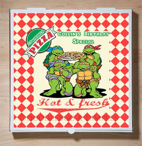 Teenage Mutant Ninja Turtles Printable by doodlebuganddimples Teenage Mutant Ninja Turtles Party Ideas, Mutant Ninja Turtles Costume, Tmnt Birthday Party Ideas, Ninja Turtles Party Ideas, Turtle Pizza, Tmnt Pizza, Ninja Turtles Pizza, Teenage Mutant Ninja Turtles Costume, Printable Pizza