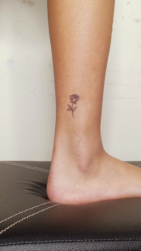 Rose Tattoos Ankle, Small Rose Tattoo On Wrist Simple, Small Rose Tattoo Ankle, Rose Ankle Tattoos For Women, Small Rose Tattoo Behind Ear, Small Rose Tattoo Simple, Small Rose Tattoos For Women, Ankle Tattoos For Women Classy, Rose Garden Tattoo