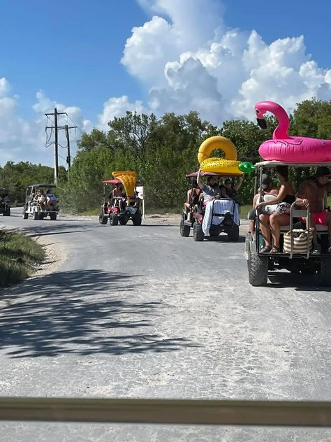 Golf carts heading to beautiful Secret Beach in San Pedro San Pedro Belize Restaurants, Where To Stay Belize, Best Belize Beaches, San Pedro Belize, Belize Food, San Pedro Belize Ambergris Caye, Belize Ambergris Caye, Belize Beach, Belize Resorts