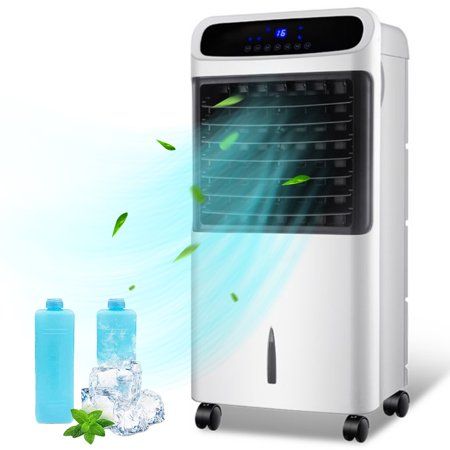 "Key Features Use this SKONYON Portable Air Cooler Fan Filter Humidify Anion Generator to help cool you down indoors all summer long. It can be used as a fan or humidifier by reducing temperature through water evaporation and distributing cooler air through its honeycomb pad. It comes with two ice-crystal boxes which can enhance cooling performance in your home, office, dormitory and so on. The four caster wheels make it easy for you to move from room to room and store away when not on use. Spec Air Cooler Design, Water Evaporation, Coolest Cooler, Portable Air Cooler, Air Cooler Fan, Room Cooler, Evaporative Air Cooler, Cooler Designs, Cooler Box