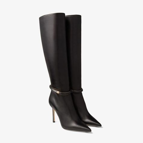 Jimmy Choo Boots, Black Knee Boots, Leather Knee Boots, Autumn 2022, Leather Cuffs Bracelet, Knee High Leather Boots, Gorgeous Shoes, Jimmy Choo Shoes, Footwear Design Women