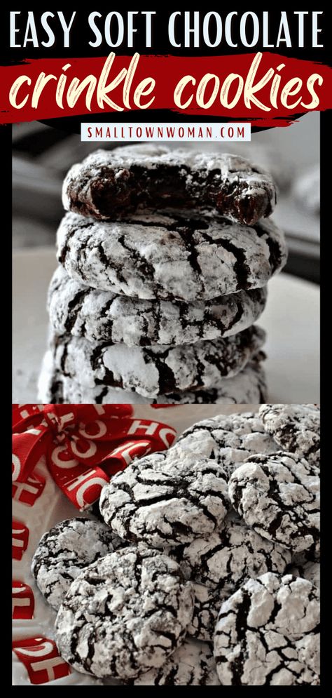 Easy Crinkle Cookies Recipe, Chocolate Crinkles Recipe, Chocolate Crinkle Cookies Recipe, Crackle Cookies, Crinkle Cookies Recipe, Fudge Chocolate, Mocha Cookies, Chocolate Crinkle, Cookie Making