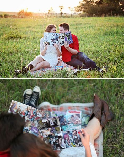 Nerd Couple, Couple Comic, Comic Wedding, Comic Book Wedding, Engagement Announcements, Nerd Wedding, Superhero Wedding, Nerdy Wedding, Sisters Wedding