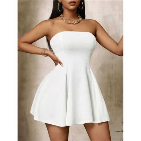 -Item Id 34583473 -Color: White -Style: Sexy, Casual -Details: Backless, Zipper -Pattern Type: Plain -Type: A Line -Neckline: Strapless -Sleeve Length: Sleeveless -Waist Line: High Waist -Hem Shaped: Flared -Length: Short -Fit Type: Slim Fit -Fabric: High Stretch -Material: Fabric -Composition: 95% Polyester, 5% Elastane -Care Instructions: Machine Wash Or Professional Dry Clean -Sheer: No **Open To Offers!!!** **Bundle To Save More** **30% Off Bundles Of 2 Or More Items!!** ***Orders Go Out Wit Classy White Dress Short, White Dinner Dress, Graduation Dance, Style Strapless Dress, Classy White Dress, Fancy Short Dresses, Hoco Dress, Casual White Dress, Sleeveless Short Dress