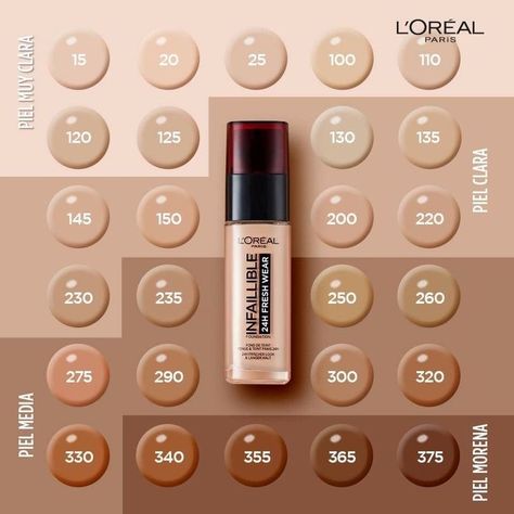 Loreal Infallible Foundation Shades, Loreal Paris Makeup, Foundation Swatches, Designer Makeup, Loreal Infallible, Makeup Accesories, Makeup Shades, Makeup Is Life, Maybelline Makeup