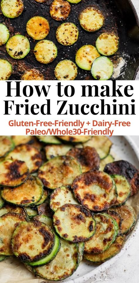 The BEST Fried Zucchini recipe!!!! Learn how to easily fry your garden-fresh zucchini! With our verision of this recipe you can use all-purpose flour (or cassava flour or gluten-free flour. Frying your zucchini in a pan or skillet of oil, or adapt it to your airfyer! It's Gluten-Free-Friendly + Dairy-Free + Paleo/Whole30-Friendly. #FriedZucchiniRecipe #HowToFryZucchini #GardenFreshVeggieRecipes #TheWoodenSkillet Zucchini Fried, Fresh Zucchini, How To Fry Zucchini, Zucchini On Stove Top, How To Use Zucchini, Cook Zucchini, Skillet Zucchini Recipes, How To Make Zucchini, Stir Fry Zucchini