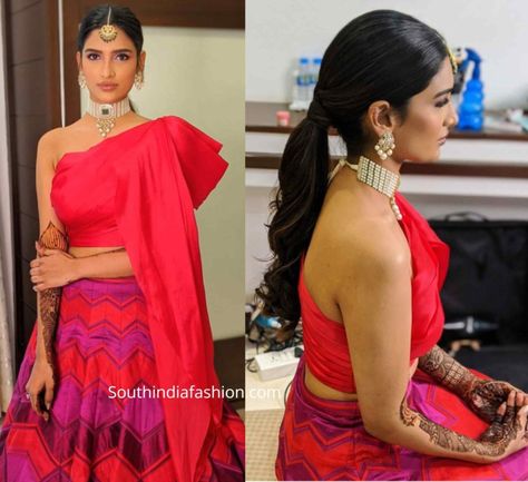 Nithiin and Shalini's Pre-wedding Ceremonies! – South India Fashion Shalini Kandukuri, Function Photos, Mehendi Lehenga, Mehendi Function, Shantanu And Nikhil, Cutwork Blouse, Cutwork Blouse Designs, Latest Designer Sarees, Indian Bridal Dress