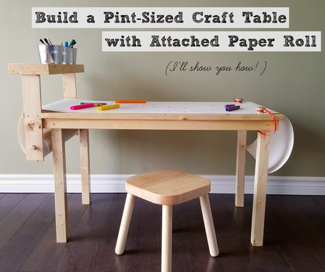 Pint-Sized Craft Table Diy Childrens Furniture, Kids Art Table, Kids Craft Tables, Diy Kids Table, Craft Tables, Craft Table Diy, Kids Play Table, Diy Bird Bath, Farmhouse Style Table