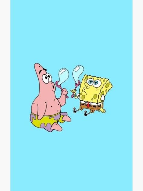 Spongebob And Patrick, Blowing Bubbles, Spongebob Squarepants, First Birthdays, Independent Artist, Snoopy, Bubbles, For Sale, Fictional Characters