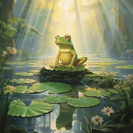 Amazon.com: Frog Diamond Painting Kits for Adults,Frog Water Lilies Diamond Art Kits Full Drill Diamond Dots Paint with Diamonds Arts and Crafts for Beginner Home Decoration 10x12 inch : Arts, Crafts & Sewing Bullfrog Tattoo, Frosch Illustration, Diamond Dots, Frog Wallpaper, Diamond Art Kits, Frog Pictures, Frog Drawing, Lily Painting, Cow Pictures