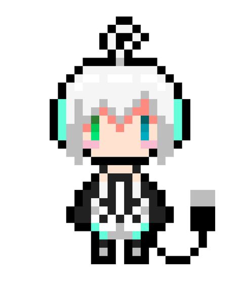 Vocaloid Perler Bead Patterns, Perler Bead Vocaloid, Vocaloid Perler Beads, Utatane Piko, Pixel Icons, Drawing Application, Pixel Drawing, Bead Sprite, Perler Bead Patterns