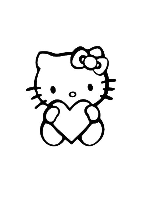 Hello Kitty With Heart, Cartoons Coloring Pages, Hello Kitty Heart, Hello Kitty Coloring Pages, Kitty Coloring Pages, Hello Kitty Wallpaper Hd, Hello Kitty Colouring Pages, Heart Coloring Pages, Kitty Coloring