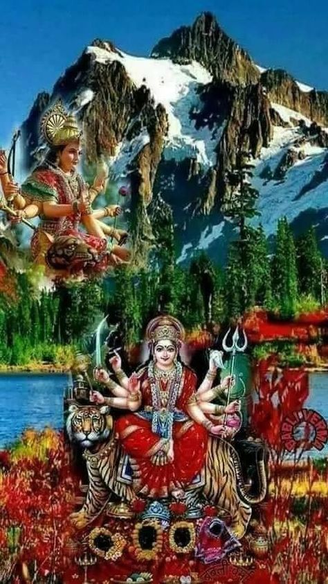 शेरावाली माता Hd, Jai Mata Di Photo, Jay Maa Durga, Navratri Pictures, Maa Durga Hd Wallpaper, Maa Manasa, Goddess Images, Ambe Maa, Mata Ji