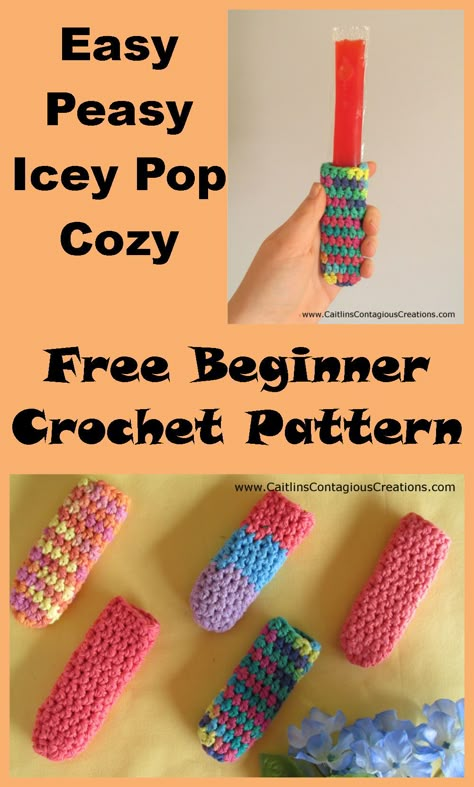 Sticky Hands, Popsicle Holders, Fast Crochet, Cozy Crochet Patterns, 4mm Crochet Hook, Ice Pop, Cozy Crochet, Crochet Kitchen, Crochet Dishcloths