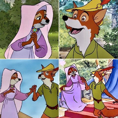 Robin Hood Halloween Costume, Robin Hood And Maid Marian, Robin Hood 1973, Robin Hood Costume, Disney Art Style, Robin Hood Disney, Disney Character Art, Maid Marian, Animation Studios