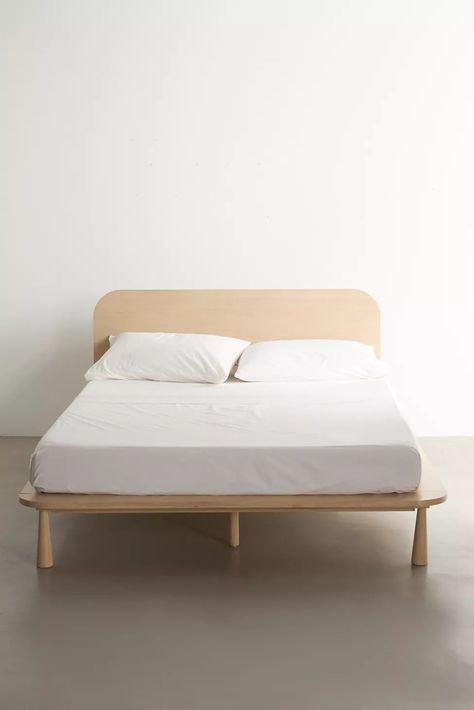 Silas Bed | Urban Outfitters Bed No Frame, Minimal Bed Frame, Minimal Bed, Minimalist Bed Frame, Minimalist Bed, Home Contemporary, Bed Frame Design, Uo Home, Bedroom Essentials