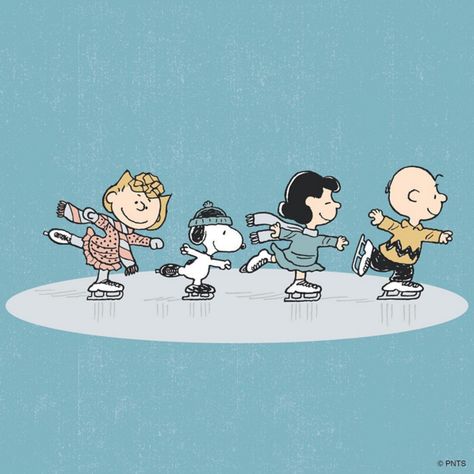 Ice skating. Sally Brown, Lucy Van Pelt, Peanuts Cartoon, Peanuts Characters, Snoopy Wallpaper, Peanuts Christmas, I Love Winter, The Peanuts, Snoopy Love