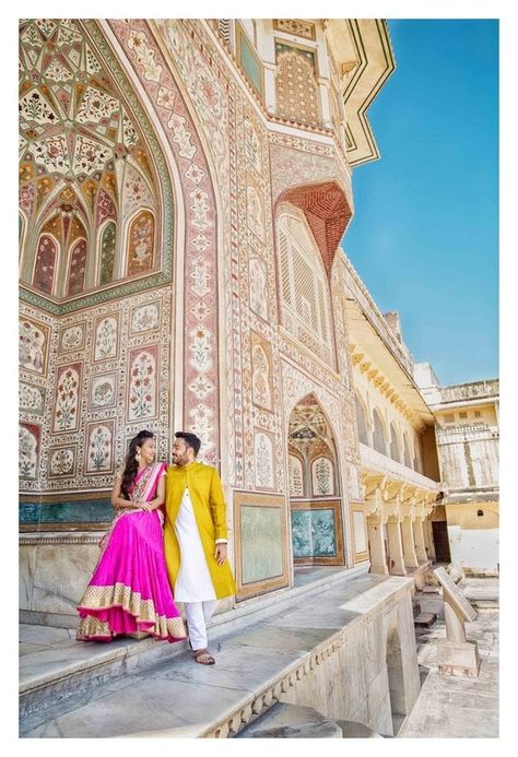 Love Story Shot - Bride and Groom in Nice Outfits. Best Locations WeddingNet #weddingnet #indianwedding #lovestory #photoshoot #inspiration #couple #love #destination #location #places FOLLOW OUR INSTAGRAM @WEDDINGNET Amer Fort Photography, Amer Fort Pre Wedding Shoot, Amer Fort Pre Wedding, Fort Pre Wedding Shoot, Pre Wedding Jaipur, Jaipur Pre Wedding Photoshoot, Fort Pictures, Prewedding Poses, Wedding Shoot Ideas