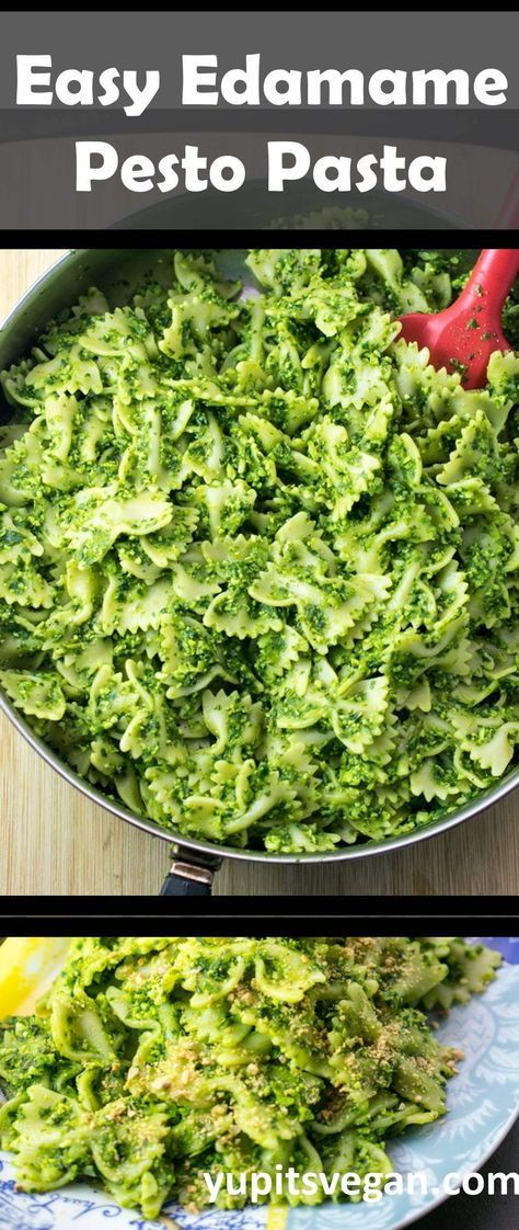 Edamame Pasta Recipes, Edamame Pesto, Pasta Recipe Easy, Edamame Pasta, Pesto Pasta Recipe, Edamame Recipes, Pesto Spinach, Pasta Al Pesto, Pesto Pasta Recipes