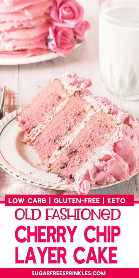 Gluten Free Cherry Chip Cake, Cherry Chip Cake, Keto Cakes, Cheesecake Vegan, Keto Kitchen, Keto Baking, Family Desserts, Desserts Keto, Loaf Cakes