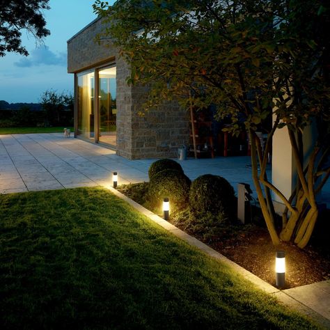 Garden luminaire with earth spike - Home  Garden | BEGA Rattan Floor Lamp, Solar Lantern, Lantern Floor Lamp, Lantern Design, Casa Exterior, Lantern Lamp, Solar Lanterns, Outdoor Lights, Outdoor Lanterns