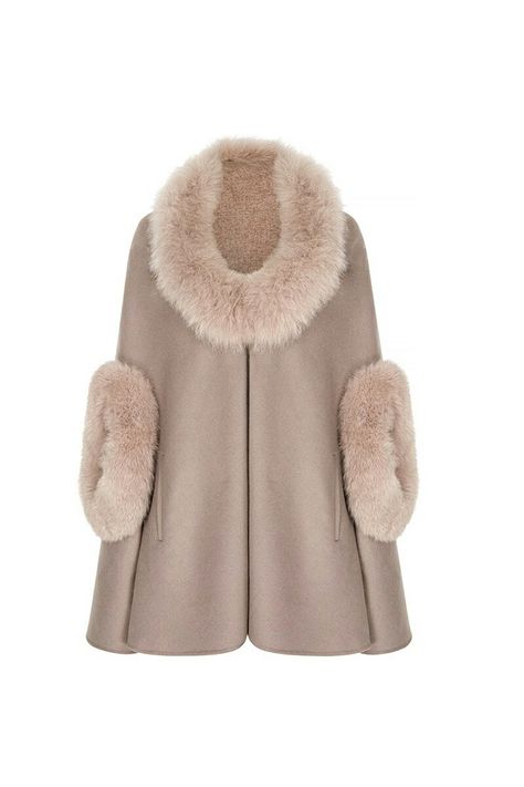 Brown Cape, Fur Trimmed Cape, Brown Wool Coat, Wool Cape Coat, Cape Fashion, Fall Fashion Coats, Cashmere Cape, Fur Trim Coat, Fur Cape