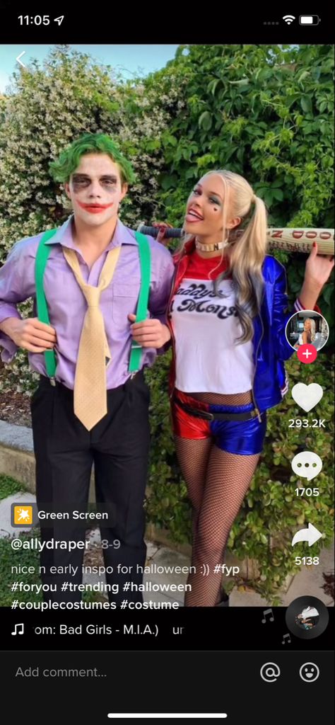 Fred And Daphne Costume, Fun Halloween Costumes, Harley Costume, Joker Halloween Costume, Harley Quinn Halloween Costume, Cute Couples Costumes, Harley Quinn Joker, Costumes For Couples, Joker Halloween