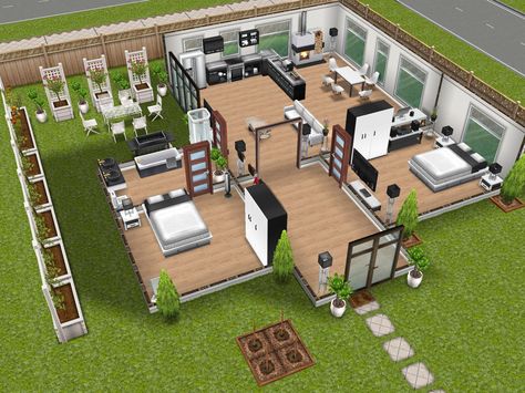 2 bdrm home Connecting Houses, Sims Freeplay House Ideas, Casas The Sims Freeplay, Sims 2 House, Sims 4 Houses Layout, Sims 4 House, The Sims Freeplay, Sims Mobile, Sims Freeplay Houses