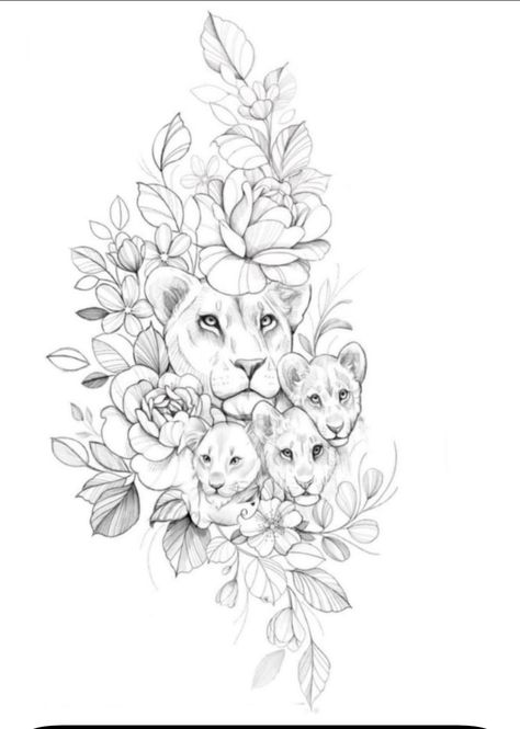 Lioness And Cub Tattoo, Motherhood Tattoos, Cubs Tattoo, Son Tattoo, Lioness Tattoo, Lion Tattoo Sleeves, Family Tattoo Designs, Mom Tattoo Designs, Mommy Tattoos