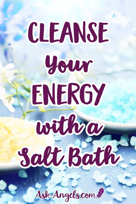 Cleanse Your Energy with a Salt Bath. Regularly cleansing your aura & energy body is so important. Learn an easy and effective salt bath recipe here that will leave you feeling clear and light. #saltbath #healing Cleansing Bath Recipe, Purva Ashada, Spiritual Cleansing Bath, Cleanse Your Energy, Cleansing Bath, Bath Salts Recipe, Aura Energy, Aura Healing, Pranic Healing